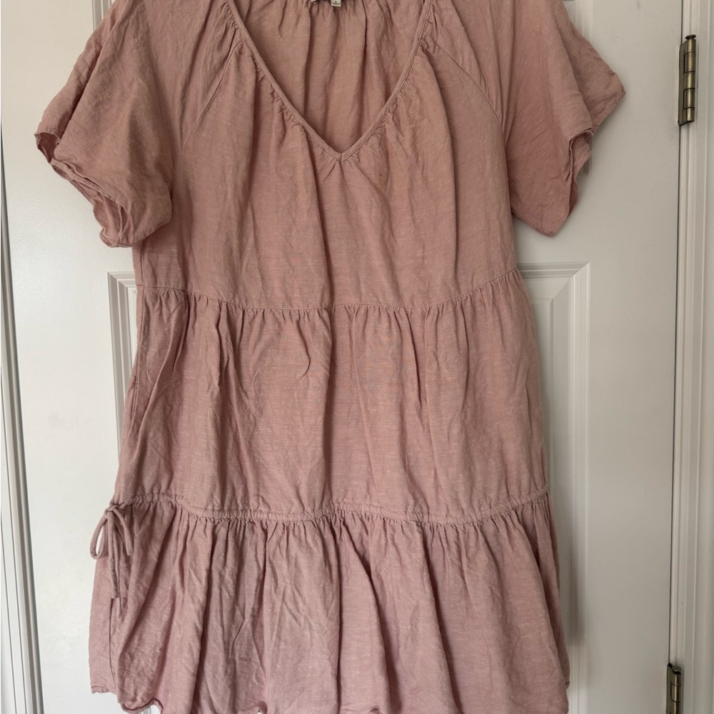 Madewell Blush Tiered Short Sleeve Dress